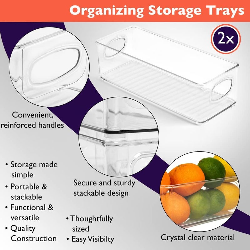 ClearSpace Plastic Pantry Organization and Food Storage Bin – Great Kitchen Fridge Organizer Bins, 2 Pack - Image 2